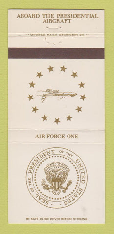 Matchbook Cover - Air Force One President's Airplane 30 Strike