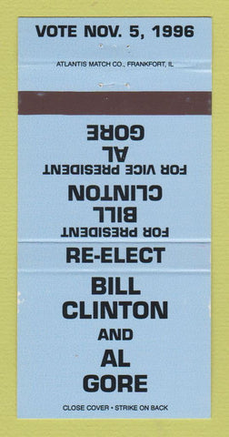 Matchbook Cover - Bill Clinton for President 1996 30 Strike