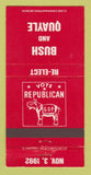 Matchbook Cover - George Bush for President 1992 Dan Quayle 30 Strike