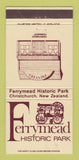 Matchbook Cover - Ferrymead Historic Park Christchurch New Zealand 30 Strike
