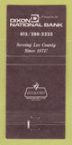 Matchbook Cover - Dixon National Bank IL Ronald Reagan 30 Strike
