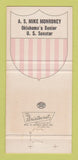 Matchbook Cover - AS Mike Monroney Senator OK Oklahoma  30 Strike