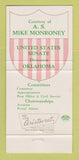 Matchbook Cover - Mike Monroney Senator OK Oklahoma  30 Strike