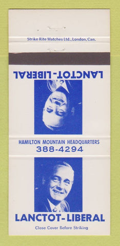 Matchbook Cover - Lanctot Hamilton ON Election 30 Strike