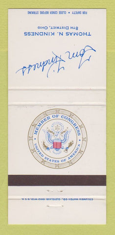 Matchbook Cover - Tom Kindness Congress OH Ohio 30 Strike