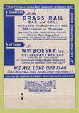 Matchbook Cover - Brass Rail Bar Detroit MI Patriotic 40 Strike