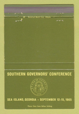 Matchbook Cover - Southern Governors' Conference 1965 Sea Island GA 40 Strike