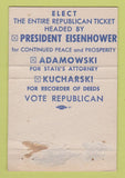 Matchbook Cover - Edmund Kucharski for Recorder of Deeds  WORN 40 Strike