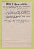 Matchbook Cover - Jack O'Neill Chief of Police Santa Clara CA 40 Strike