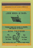 Matchbook Cover - Spa Tavern Battle Creek MI Patriotic WEAR 40 Strike