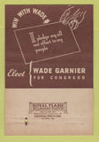 Matchbook Cover - Wade Garnier for Congress 40 Strike