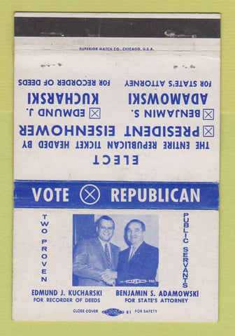 Matchbook Cover - Edmund Kucharski for Recorder of Deeds 40 Strike