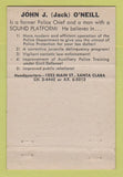 Matchbook Cover - Jack O'Neill Chief of Police Santa Clara CA 40 Strike