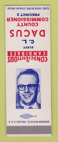 Matchbook Cover - CL Dacus County Commissioner SAMPLE
