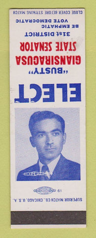 Matchbook Cover - Busty Giansiracusa State Senator Election SAMPLE