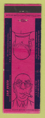 Matchbook Cover - San Rosen Match Collector RMS 1953 New York City