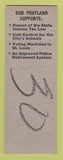 Matchbook Cover - Robert Pentland Senator Election state St Louis MO SAMPLE