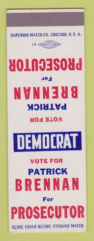 Matchbook Cover - Patrick Brennan Prosecutor Election SAMPLE