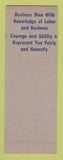 Matchbook Cover - Rufus Kilpatrick State Rep Election SAMPLE