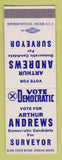 Matchbook Cover - Arthur Andrews Surveyor Election SAMPLE