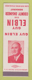 Matchbook Cover - Guy Elbin County Engineer Columbus OH SAMPLE