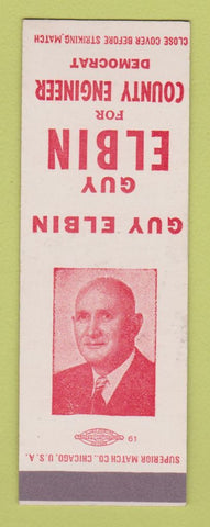 Matchbook Cover - Guy Elbin County Engineer Columbus OH SAMPLE