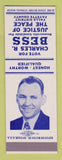 Matchbook Cover - Charles Bess for Justice of Peace Fayette County SAMPLE