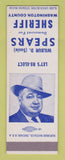 Matchbook Cover - Wilbur Spears Sheriff Washington County SAMPLE
