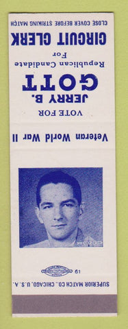 Matchbook Cover - Jerry B Gott Circuit Clerk Election SAMPLE