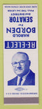 Matchbook Cover - Harold Borden Senator Election SAMPLE