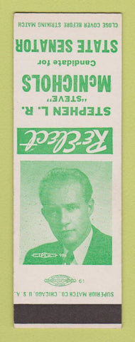 Matchbook Cover - Stephen LR McNichols State Senator Election SAMPLE