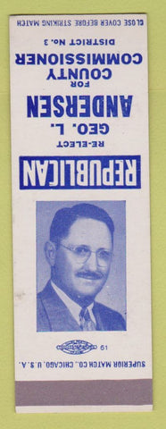 Matchbook Cover - Geo Anderson County Commissioner Election SAMPLE