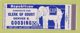 Matchbook Cover - Denver Gooding Clerk of Courts Election SAMPLE