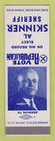 Matchbook Cover - Al Skinner Sheriff Election WEAR SAMPLE