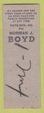 Matchbook Cover - Norman Boyd County Commissioner Election SAMPLE