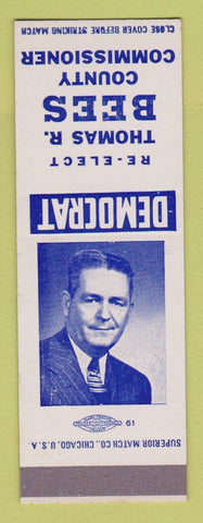Matchbook Cover - Thomas Bees County Commissioner Election SAMPLE