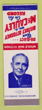 Matchbook Cover William McCauley District Attorney Election Milwaukee WI SAMPLE