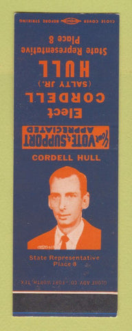 Matchbook Cover - Cordell Hull State Rep Election SAMPLE