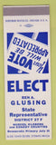 Matchbook Cover - Ben Glusing State Rep Nueces Kleberg Kenedy TX SAMPLE