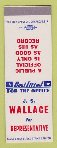 Matchbook Cover - JS Wallace Rep Election SAMPLE