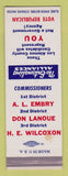 Matchbook Cover - Commissioner Election Los Alamos County WEAR SAMPLE