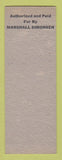 Matchbook Cover - Marshall Simonsen Sheriff Election SAMPLE