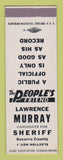 Matchbook Cover - Lawrence Murray Sheriff Election Socorro County SAMPLE