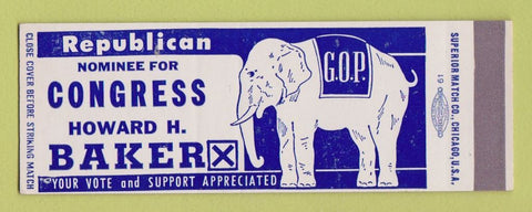 Matchbook Cover - Howard H Baker for Congress Election SAMPLE