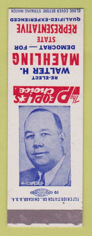 Matchbook Cover - Walter Maehling State Rep Election SAMPLE