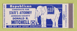 Matchbook Cover - State's Attorney Donald Mitchell Johnson County SAMPLE