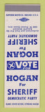Matchbook Cover - Hogan for Sheriff Election SAMPLE
