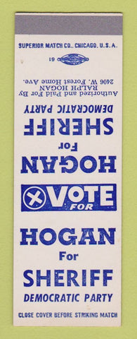 Matchbook Cover - Hogan for Sheriff Election SAMPLE