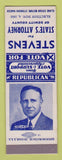 Matchbook Cover - Stevens for State's Attorney Dewitt County 1952 SAMPLE