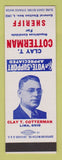 Matchbook Cover - Clay T Cotterman Sheriff Election Lima OH 1952 SAMPLE